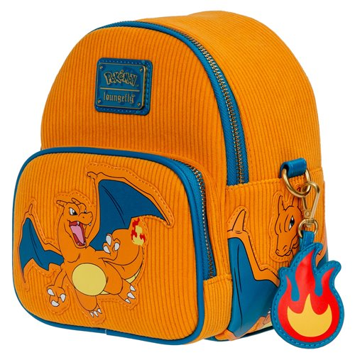 Pokemon Charizard Corduroy Convertible Mini-Backpack - Entertainment Earth Exclusive