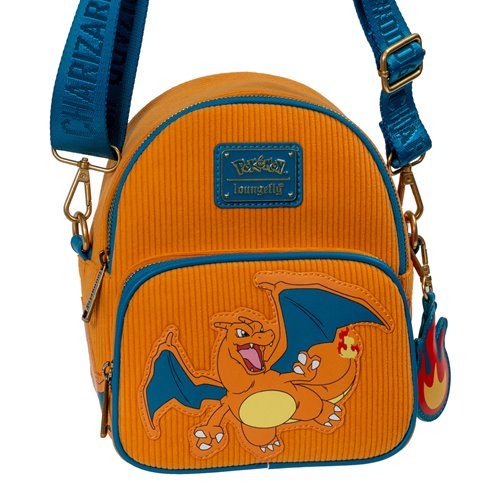 Pokemon Charizard Corduroy Convertible Mini-Backpack - Entertainment Earth Exclusive