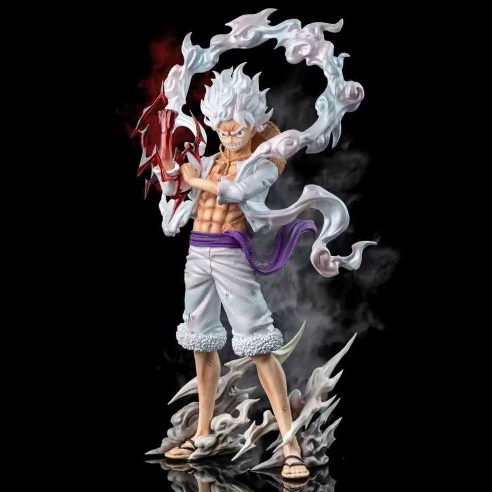 Gear 5 Monkey D. Luffy Anime Figure, One Piece Figure Nika Luffy Action Figurine PVC Statue 25 CM